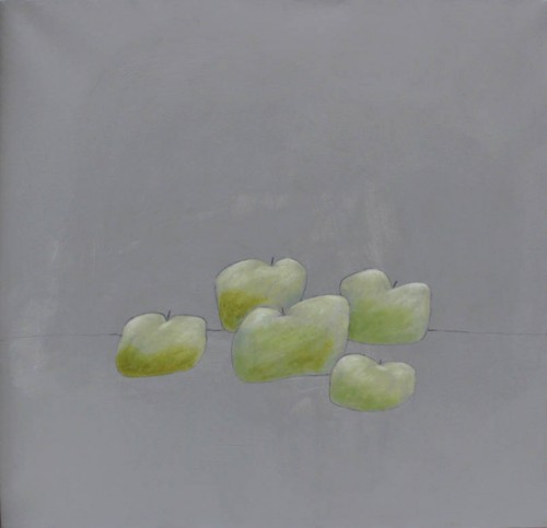 Pommes, 2003 - Huile sur toile
100 x 100 cm

