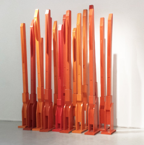 Babel's - Architects, 2009 - 17 sujets,
Technique mixte sur carton
240 x 200 x 80 cm