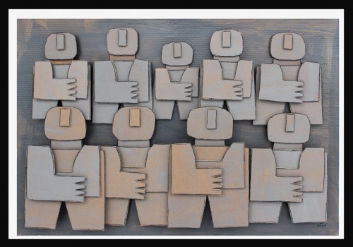 Témoins silencieux 2, 2010 - Technique mixte sur carton
76 x 113 cm
