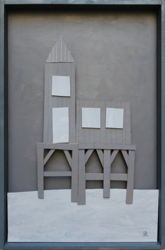 Forgotten summer 1 - 2013,Technique mixte avec carton, 120 x 80 cm