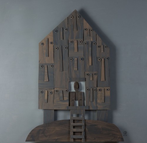 Ile  - 2015, technique mixte, 122 x 122 cm