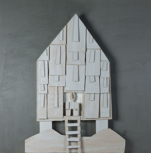 Ile - 2015, technique mixte, 122 x 122 cm