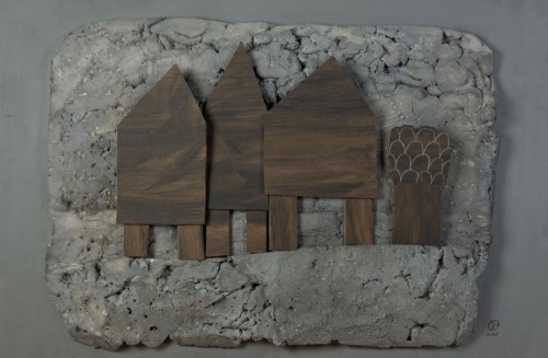 Ile - 2015, technique mixte, 82 x 122 cm