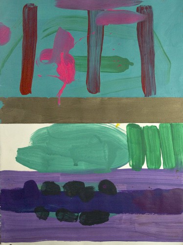 Lost painting 21 - 2000, mixte sur papier, 76 x 57 cm