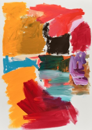 Sans titre P15 - 2015, acrylique sur papier, 100 x 71 cm