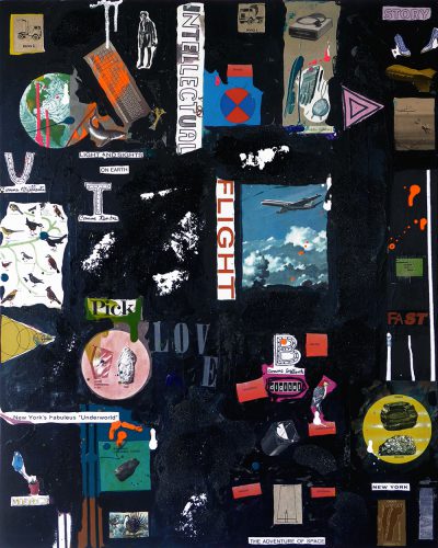 Lights and Sights -  2016, acrylique, sable et collage sur toile, 76 x 61 cm