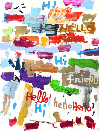 Hello friend - 2014, acrylique sur papier, 76 x 57 cm