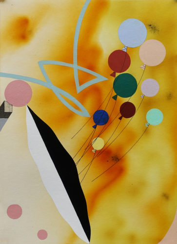 Kutaissi - 2020, fumigène encre et peinture acrylique sur papier, 24 x 33 cm