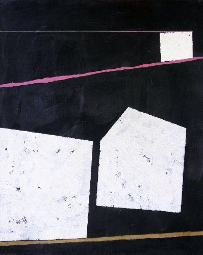Blackpainting 1 - 2016, acrylique, sable et crayon sur toile, 81 x 65 cm