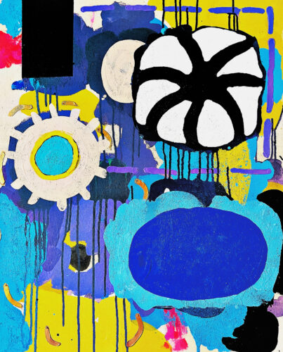 Celebrate - 2020, technique mixte sur toile, 81 x 65 cm