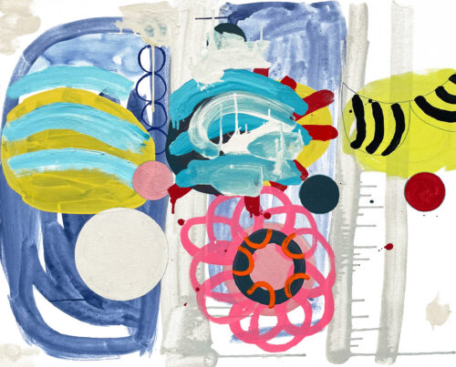 Dressed up - 2021, technique mixte sur toile, 81x100 cm