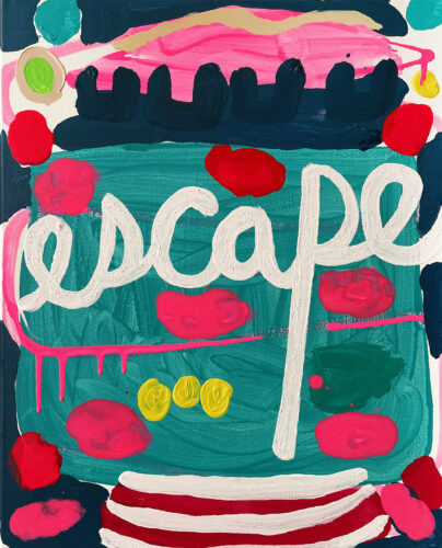 Escape -  2021, technique mixte sur toile, 50 x 40 cm