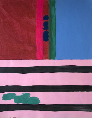 Lostpainting 16 - 2000, mixte sur papier, 76 x 57 cm