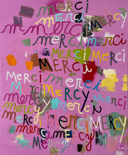 Merci mercy - 2021, huile sur toile, 100 x 81 cm