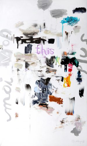 Moi non plus - 2017, mixte sur toile, 162 x 97 cm