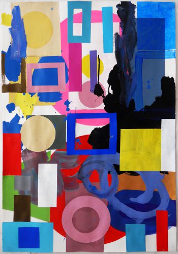 0nono - 2016, acrylique et collage sur papier, 100 x 70 cm