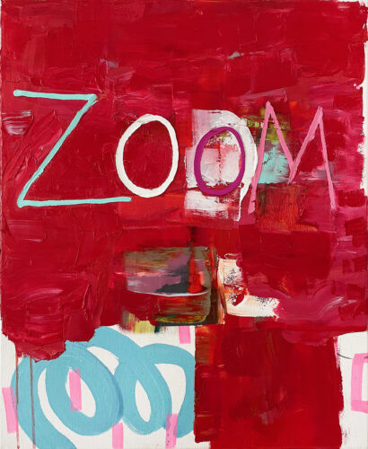 Zoom - 2021, huile et acrylique sur toile, 61 x50 cm
