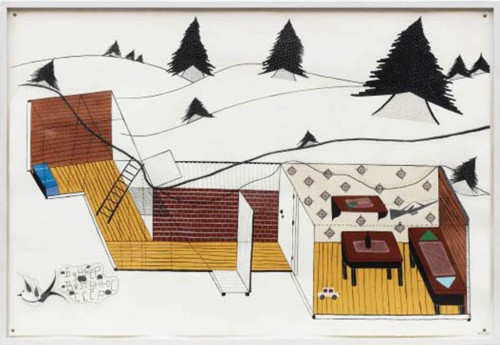 Vilnius bunker, 2010 - Encre de Chine et acrylique, 45 x 70 cm