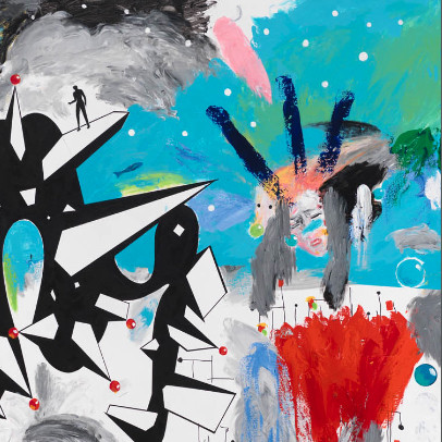 Sans titre - 2012-2013, Mixte sur toile, 270 x 480 cm (détail)