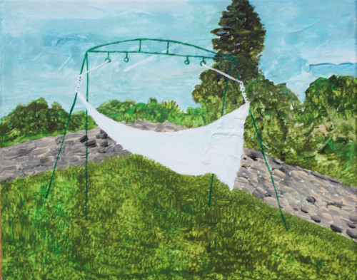 Le portique - 2015, acrylique sur toile, 24 x 30 cm