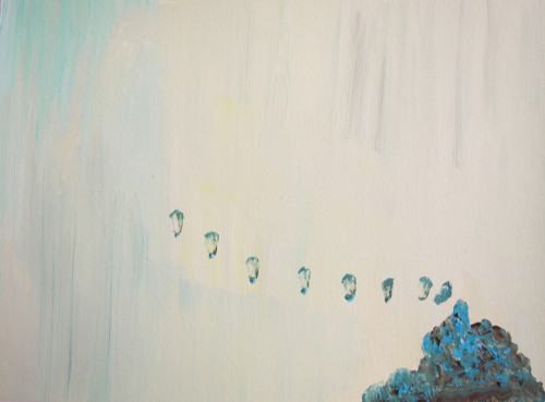 Les signaux - 2013, acrylique sur papier
30 x 40 cm

