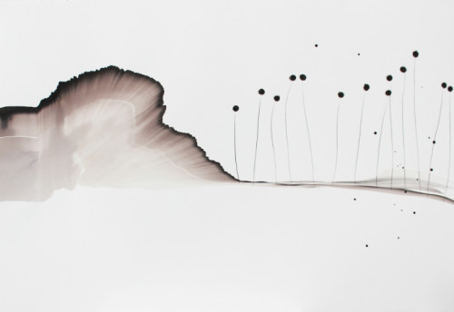 Untitled - 2015, pencil, ink and gouache on paper, 77 x 112 cm