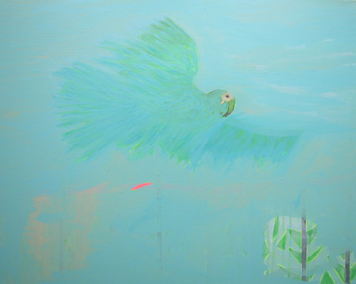 Le perroquet - 2015, acrylique sur toile,
80 x 100 cm
