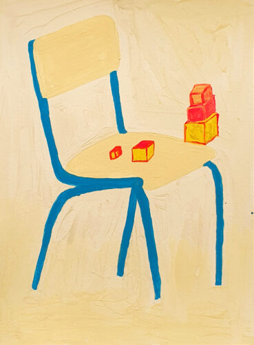 Cubes - 2023, acrylique sur papier, 48 x 36,5 cm