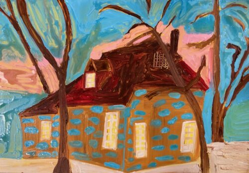 Maison dalmatienne - 2023, acrylique sur toile, 40 x 60 cm