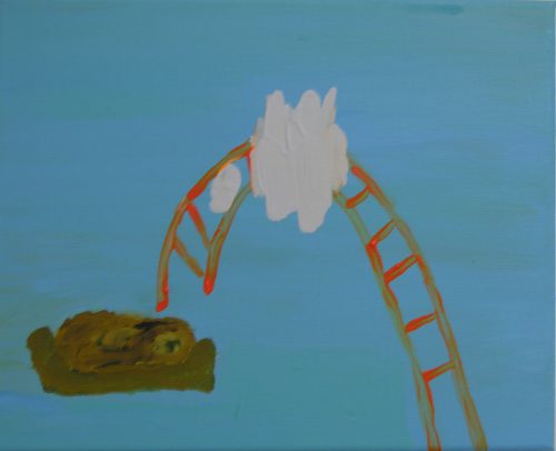 Nuage blanc - 2016, acrylique sur toile, 24 x 30 cm