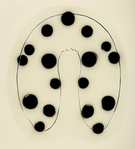 Sans titre #142 - 2016, émail sur acier, 120 x 110 cm