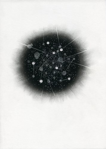 z16_052 - 2016, fusain et encre stur papier, 29,7 x 21 cm