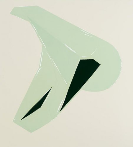 Sans titre - 2016, émail sur acier, 120 x 110 cm