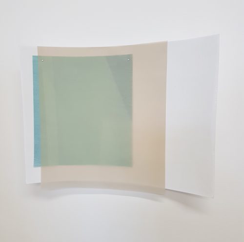 Sans titre (texture) - 2018, carton plume, enduit, papier, papier calque, 53 x 40 cm