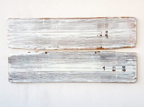Sans titre (Miroir) - 2019, panneau de bois, bic, aquarelle, 130 x 80 x 5 cm