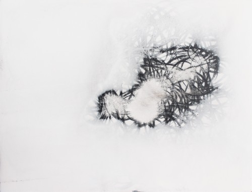 Sans titre (enduit tracé enduit poncé) - 2016, contreplaqué, enduit de lissage, mine de plomb, 27 x 36 x 2 cm