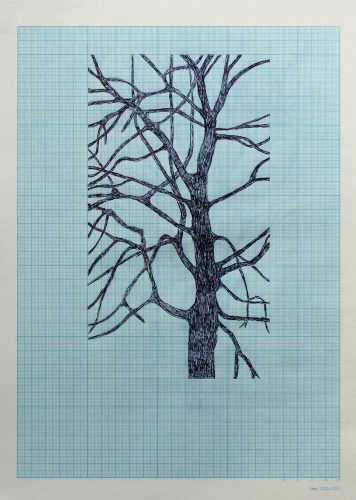 Sans titre - 2018, stylo bille sur papier millimétré, 36 x 26 cm