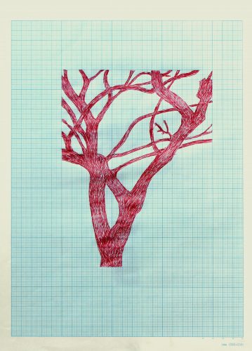 Sans titre - 2017, stylo bille sur papier millimétré, 36 x 26 cm