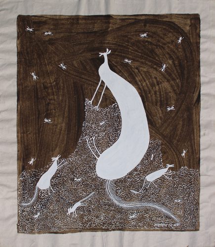 Sadashiv Soma Mashe - Sans titre, 2013, acrylique et bouse de vache, 60 x 52 cm