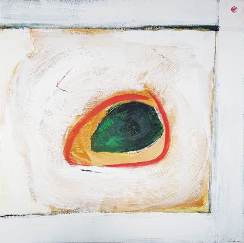 Aiguille de pin, jardin de Ryoanji - 2018, acrylique sur toile, 80 x 80 cm