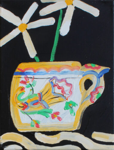 Deux fleurs d'amour - 2023, acrylique sur toile, 35 x 27 cm