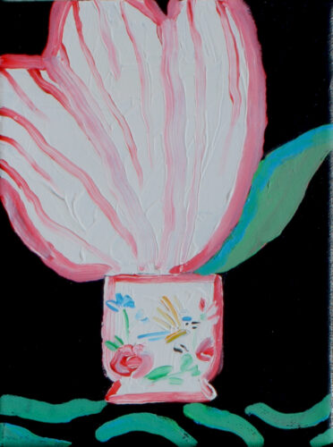 Tulipe géante - 2024, acrylique sur toile, 24 x 18 cm