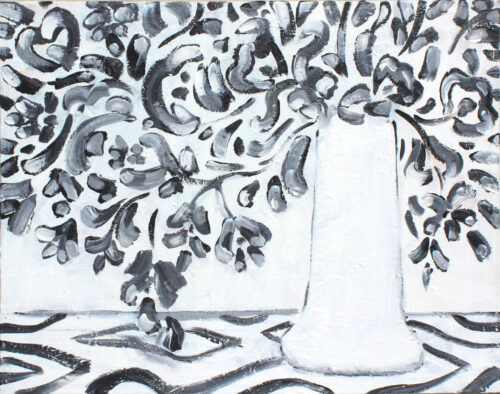 Vase baroque - 2023, acrylique sur toile, 54x 65 cm