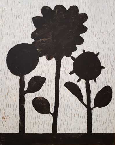 Tournesols - 2019, acrylique sur toile, 81 x 65 cm