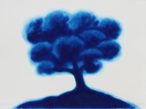 Blue tree - 2029, pochoir sur papier, 66 x 87 cm, 30 exemplaires