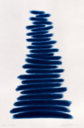 Bllue Stack - 2018, pochoir, 101,5 x 66,5 cm,25 exemplaires