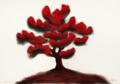 Red Tree - 2018,pastel sur papier,57 x 76 cm