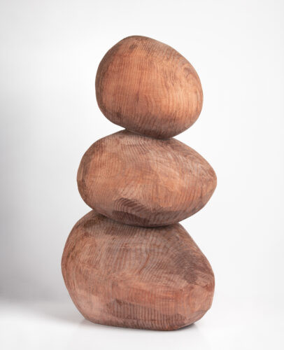 Figure Column - 2022, séquoia, 77 x 39 x 50 cm