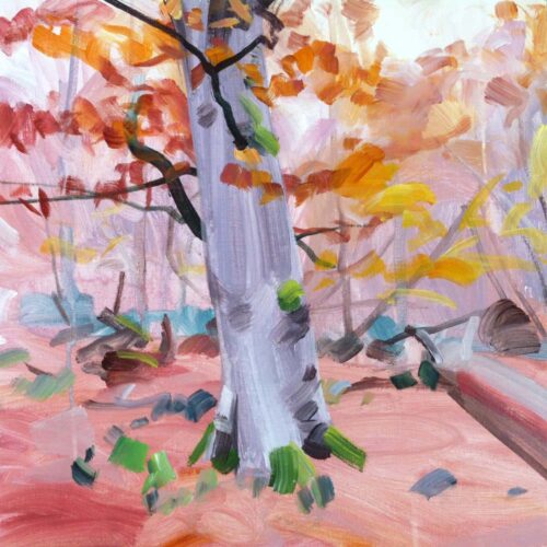 Forêt 037 - 2018, acrylique sur toile, 40 x 40 cm