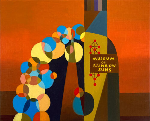 Kabbalistic Futurism/Architectures/Museums/Museum of Rainbow Suns - 2022Huile sur toile, 33 × 41 cm